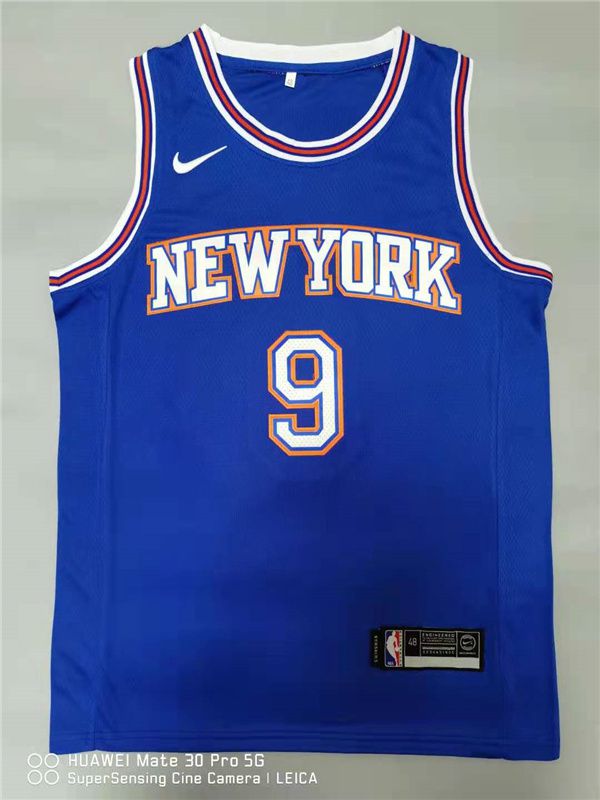 Men New York Knicks #9 Barrett Blue Game Nike 2021 NBA Jersey